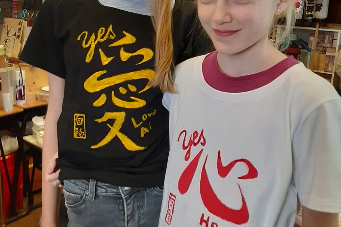 Handwriting Kanji With Ink on T-Shirt Private Art Class in Tokyo