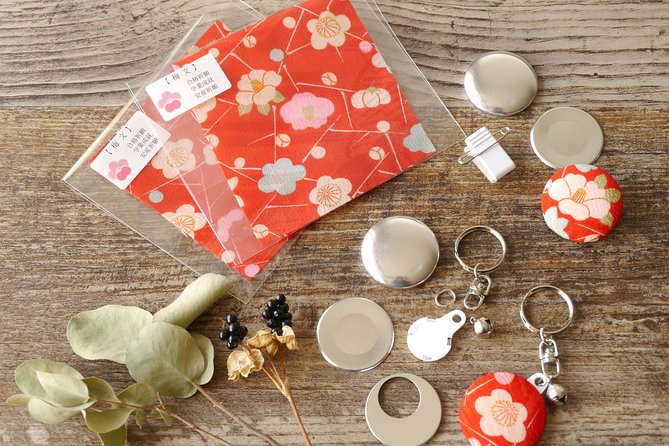 Make Unique Items With Kimono Fabric Kimono Fabric Badge Kimono Fabric Keyring