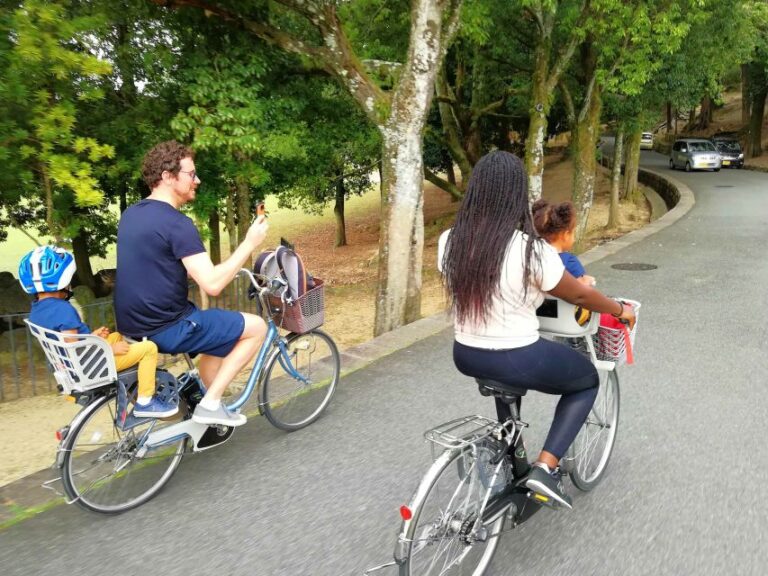 Nara: Nara Park Private Family Bike Tour With Lunch