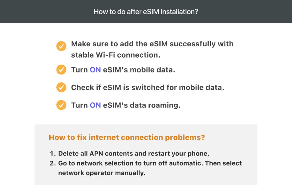 Japan: Esim Roaming Data Plan (0.5-2gb/ Day) - Features and Compatibility