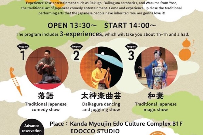 Myojin Show Rakuza - Traditional Rakugo, Juggling and Magic Show - Additional Information