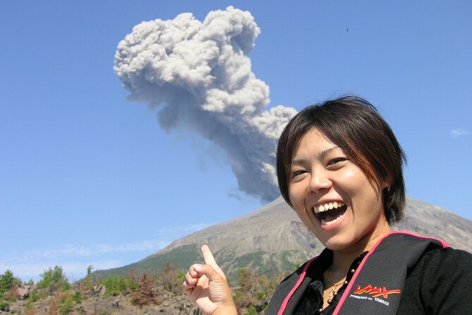 Boat Cruising in Front of the Active Volcano Sakurajima - Onboard Narration